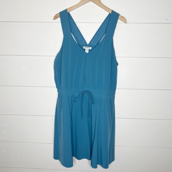 Athleta Blue Athletic Active Casual Dress Pockets Drawstring Waist - Picture 5 of 13
